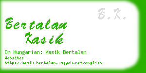 bertalan kasik business card